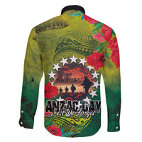 Cook Islands ANDAC Day Family Matching Long Sleeve Bodycon Dress and Hawaiian Shirt Honor and Remember Soliders-Forever in My Thoughts Grunge Style