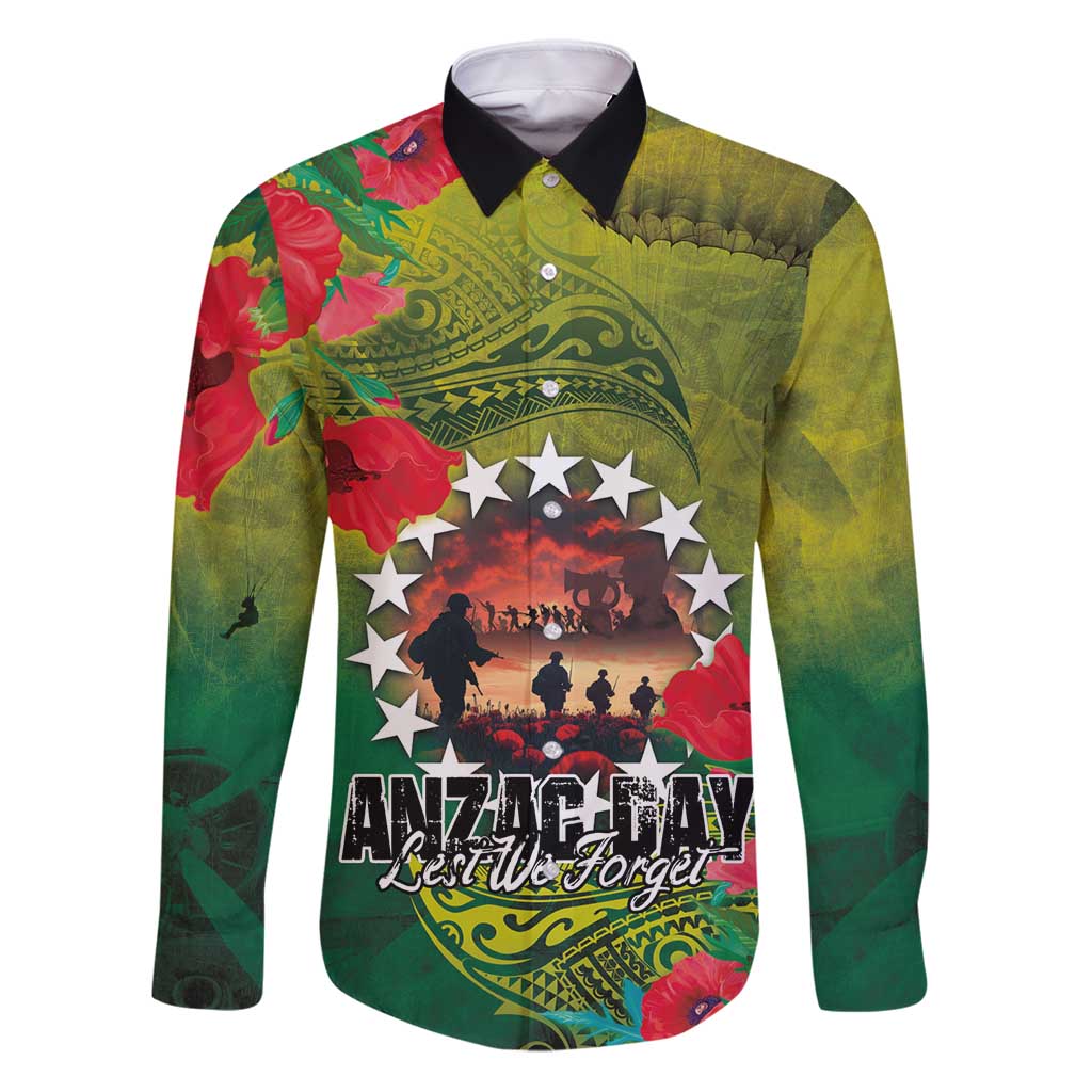 Cook Islands ANDAC Day Family Matching Puletasi and Hawaiian Shirt Honor and Remember Soliders-Forever in My Thoughts Grunge Style