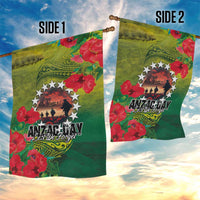 Cook Islands ANDAC Day Garden Flag Honor and Remember Soliders-Forever in My Thoughts Grunge Style LT03 - Polynesian Pride