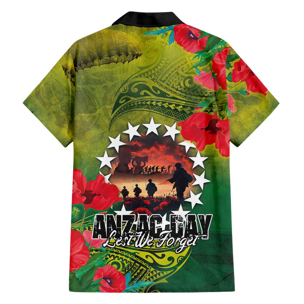 Cook Islands ANDAC Day Hawaiian Shirt Honor and Remember Soliders-Forever in My Thoughts Grunge Style LT03 - Polynesian Pride