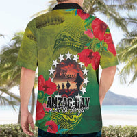 Cook Islands ANDAC Day Hawaiian Shirt Honor and Remember Soliders-Forever in My Thoughts Grunge Style LT03 - Polynesian Pride