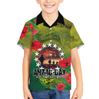 Cook Islands ANDAC Day Hawaiian Shirt Honor and Remember Soliders-Forever in My Thoughts Grunge Style LT03 - Polynesian Pride
