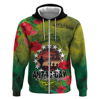 Cook Islands ANDAC Day Hoodie Honor and Remember Soliders-Forever in My Thoughts Grunge Style
