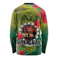 Cook Islands ANDAC Day Long Sleeve Shirt Honor and Remember Soliders-Forever in My Thoughts Grunge Style LT03 - Polynesian Pride