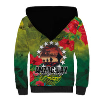 Cook Islands ANDAC Day Sherpa Hoodie Honor and Remember Soliders-Forever in My Thoughts Grunge Style LT03 - Polynesian Pride