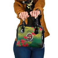 Cook Islands ANDAC Day Shoulder Handbag Honor and Remember Soliders-Forever in My Thoughts Grunge Style