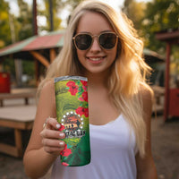 Cook Islands ANDAC Day Skinny Tumbler Honor and Remember Soliders-Forever in My Thoughts Grunge Style