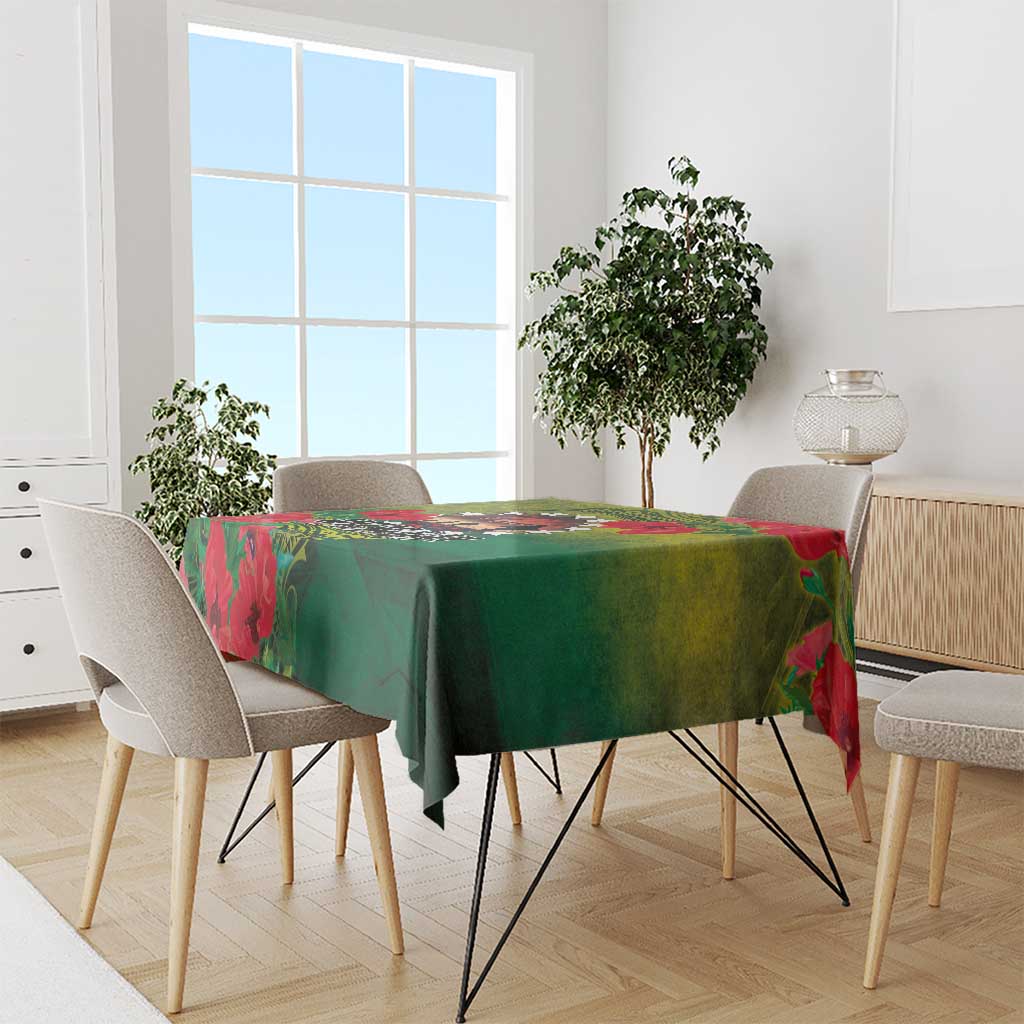 Cook Islands ANDAC Day Tablecloth Honor and Remember Soliders-Forever in My Thoughts Grunge Style LT03 - Polynesian Pride