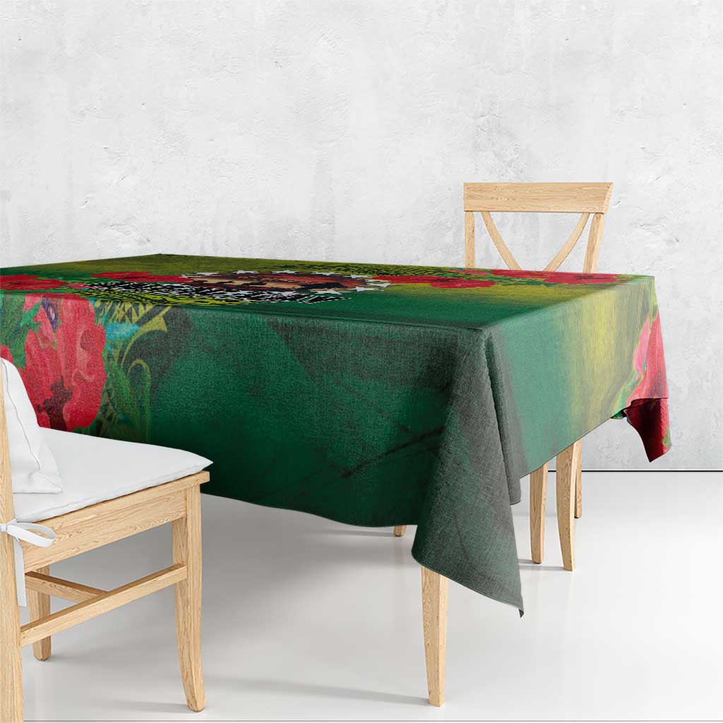 Cook Islands ANDAC Day Tablecloth Honor and Remember Soliders-Forever in My Thoughts Grunge Style LT03 - Polynesian Pride