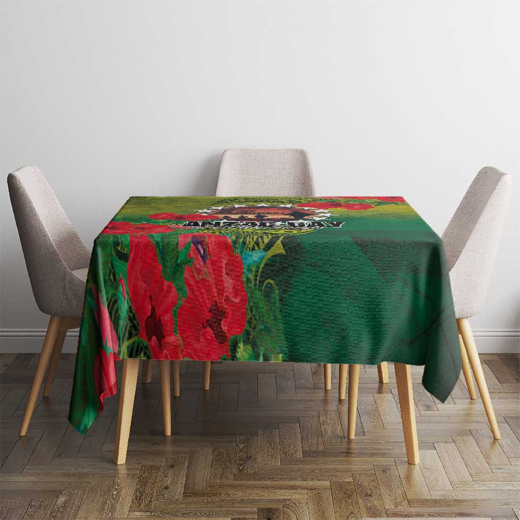 Cook Islands ANDAC Day Tablecloth Honor and Remember Soliders-Forever in My Thoughts Grunge Style LT03 - Polynesian Pride