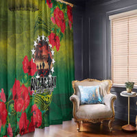Cook Islands ANDAC Day Window Curtain Honor and Remember Soliders-Forever in My Thoughts Grunge Style LT03 - Polynesian Pride