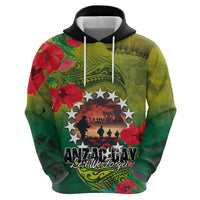 Cook Islands ANDAC Day Zip Hoodie Honor and Remember Soliders-Forever in My Thoughts Grunge Style