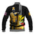 Hawaii King Kamehameha Day Baseball Jacket Kanaka Maoli Hibiscus Flower and Kakau Pattern