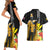 Hawaii King Kamehameha Day Couples Matching Short Sleeve Bodycon Dress and Hawaiian Shirt Kanaka Maoli Hibiscus Flower and Kakau Pattern