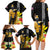 Hawaii King Kamehameha Day Family Matching Long Sleeve Bodycon Dress and Hawaiian Shirt Kanaka Maoli Hibiscus Flower and Kakau Pattern