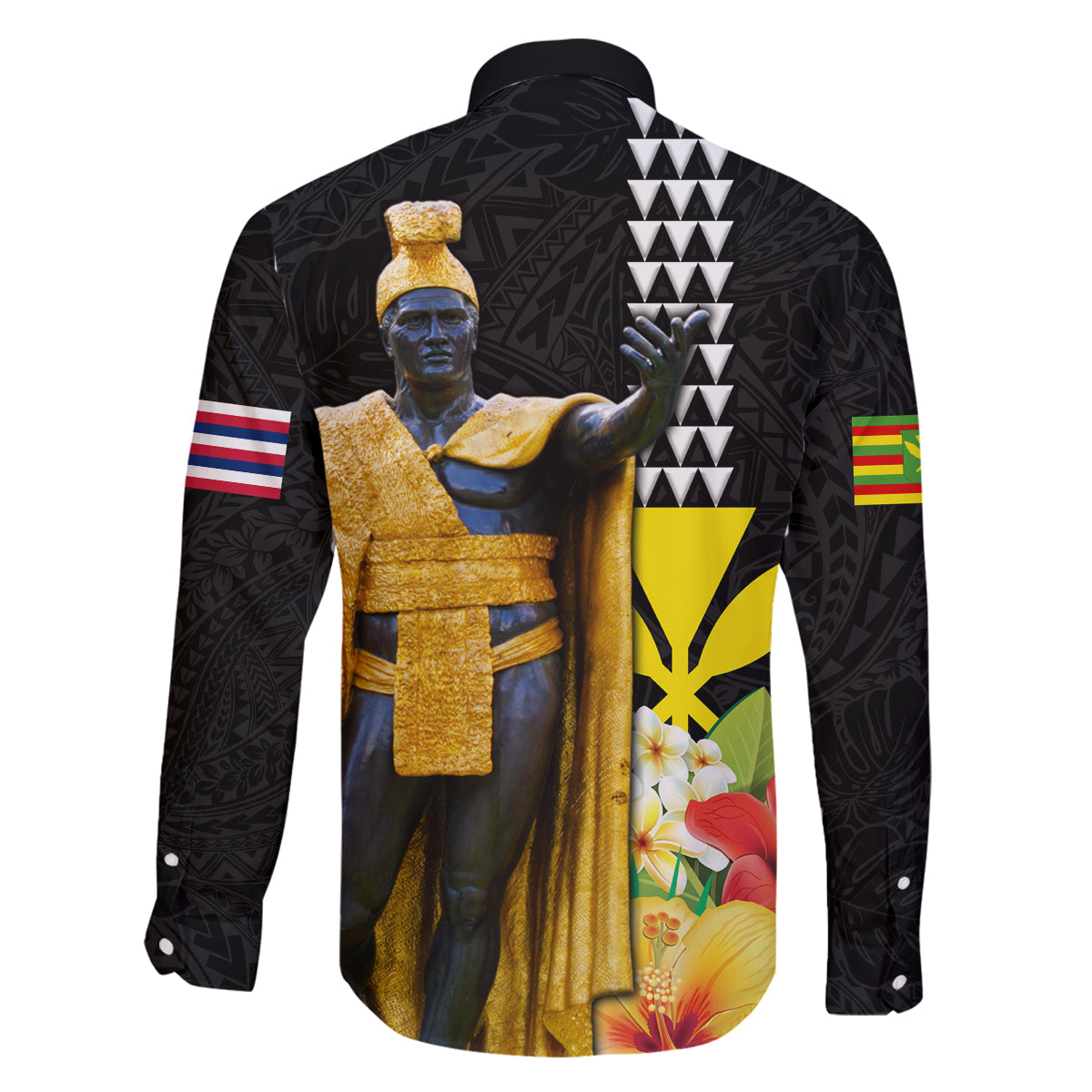 Hawaii King Kamehameha Day Family Matching Mermaid Dress and Hawaiian Shirt Kanaka Maoli Hibiscus Flower and Kakau Pattern