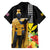 Hawaii King Kamehameha Day Family Matching Off Shoulder Maxi Dress and Hawaiian Shirt Kanaka Maoli Hibiscus Flower and Kakau Pattern