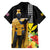 Hawaii King Kamehameha Day Family Matching Short Sleeve Bodycon Dress and Hawaiian Shirt Kanaka Maoli Hibiscus Flower and Kakau Pattern