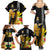 Hawaii King Kamehameha Day Family Matching Summer Maxi Dress and Hawaiian Shirt Kanaka Maoli Hibiscus Flower and Kakau Pattern