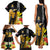 Hawaii King Kamehameha Day Family Matching Tank Maxi Dress and Hawaiian Shirt Kanaka Maoli Hibiscus Flower and Kakau Pattern