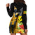 Hawaii King Kamehameha Day Hoodie Dress Kanaka Maoli Hibiscus Flower and Kakau Pattern