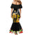 Hawaii King Kamehameha Day Mermaid Dress Kanaka Maoli Hibiscus Flower and Kakau Pattern