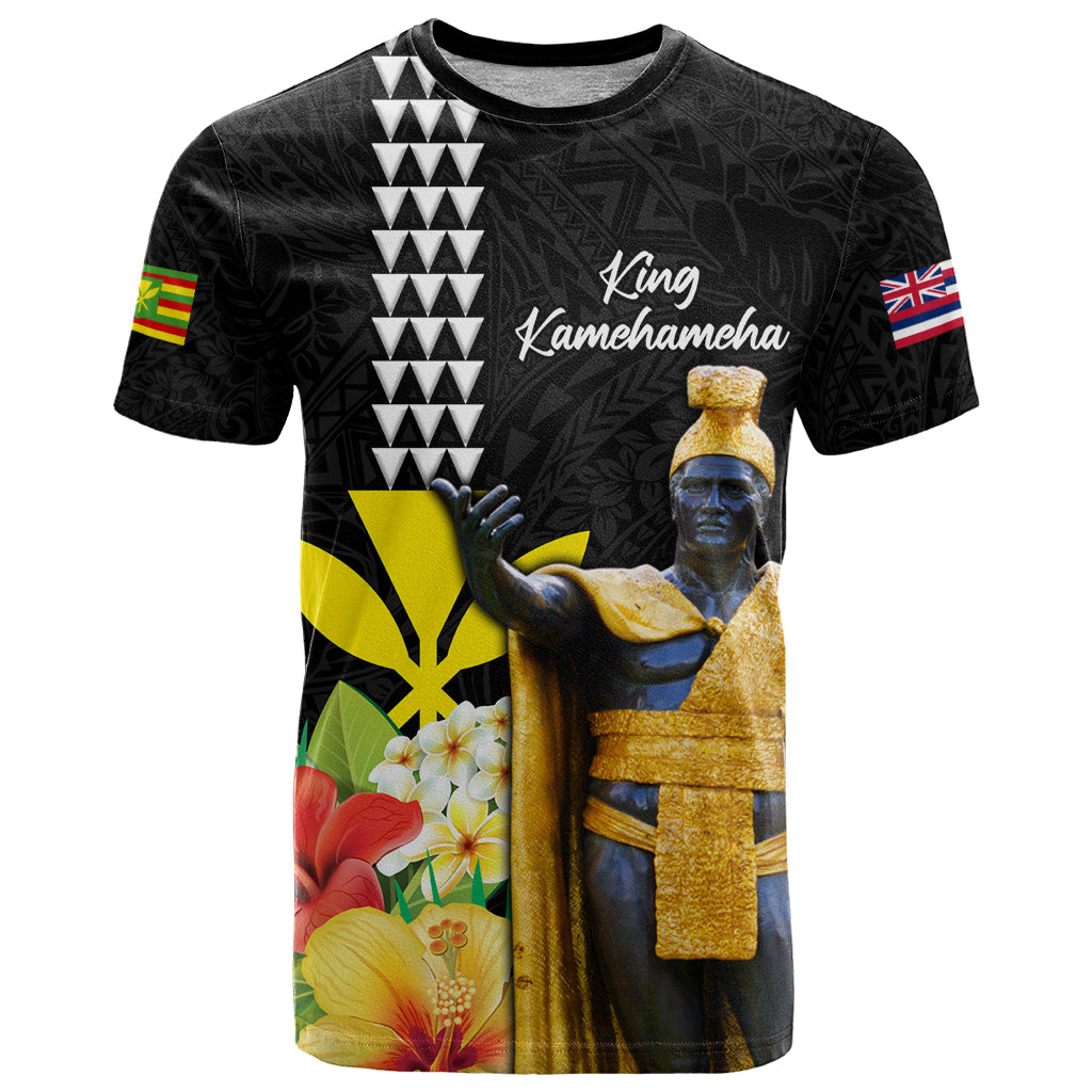 Hawaii King Kamehameha Day T Shirt Kanaka Maoli Hibiscus Flower and Kakau Pattern