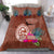 Chamorro Biba Guam Bedding Set Latte Stone Tribal and Hibiscus Flower Tapa Pattern