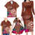 Chamorro Biba Guam Family Matching Long Sleeve Bodycon Dress and Hawaiian Shirt Latte Stone Tribal and Hibiscus Flower Tapa Pattern