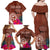 Chamorro Biba Guam Family Matching Off Shoulder Maxi Dress and Hawaiian Shirt Latte Stone Tribal and Hibiscus Flower Tapa Pattern