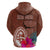 Chamorro Biba Guam Hoodie Latte Stone Tribal and Hibiscus Flower Tapa Pattern