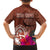 Chamorro Biba Guam Kid Hawaiian Shirt Latte Stone Tribal and Hibiscus Flower Tapa Pattern