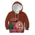 Chamorro Biba Guam Kid Hoodie Latte Stone Tribal and Hibiscus Flower Tapa Pattern