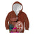 Chamorro Biba Guam Kid Hoodie Latte Stone Tribal and Hibiscus Flower Tapa Pattern