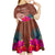 Chamorro Biba Guam Kid Short Sleeve Dress Latte Stone Tribal and Hibiscus Flower Tapa Pattern