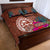 Chamorro Biba Guam Quilt Bed Set Latte Stone Tribal and Hibiscus Flower Tapa Pattern