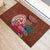 Chamorro Biba Guam Rubber Doormat Latte Stone Tribal and Hibiscus Flower Tapa Pattern