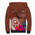 Chamorro Biba Guam Sherpa Hoodie Latte Stone Tribal and Hibiscus Flower Tapa Pattern