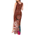 Chamorro Biba Guam Tank Maxi Dress Latte Stone Tribal and Hibiscus Flower Tapa Pattern