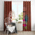 Chamorro Biba Guam Window Curtain Latte Stone Tribal and Hibiscus Flower Tapa Pattern