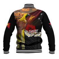 Papua New Guinea Remembrance Day Baseball Jacket Bird of Paradise Plumeria Flower and Polynesian Pattern LT03 - Polynesian Pride