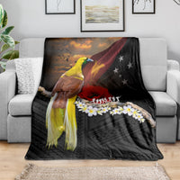 Papua New Guinea Remembrance Day Blanket Bird of Paradise Plumeria Flower and Polynesian Pattern LT03 - Polynesian Pride