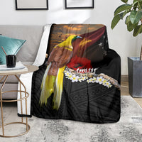 Papua New Guinea Remembrance Day Blanket Bird of Paradise Plumeria Flower and Polynesian Pattern LT03 - Polynesian Pride