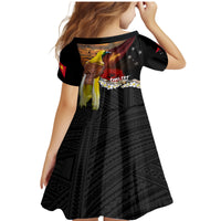 Papua New Guinea Remembrance Day Family Matching Mermaid Dress and Hawaiian Shirt Bird of Paradise Plumeria Flower and Polynesian Pattern