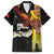 Papua New Guinea Remembrance Day Family Matching Off Shoulder Maxi Dress and Hawaiian Shirt Bird of Paradise Plumeria Flower and Polynesian Pattern