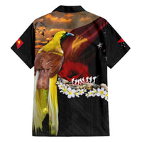 Papua New Guinea Remembrance Day Family Matching Short Sleeve Bodycon Dress and Hawaiian Shirt Bird of Paradise Plumeria Flower and Polynesian Pattern