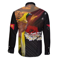 Papua New Guinea Remembrance Day Family Matching Tank Maxi Dress and Hawaiian Shirt Bird of Paradise Plumeria Flower and Polynesian Pattern