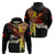 Papua New Guinea Remembrance Day Hoodie Bird of Paradise Plumeria Flower and Polynesian Pattern