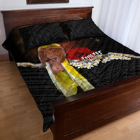 Papua New Guinea Remembrance Day Quilt Bed Set Bird of Paradise Plumeria Flower and Polynesian Pattern LT03 - Polynesian Pride