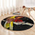 Papua New Guinea Remembrance Day Round Carpet Bird of Paradise Plumeria Flower and Polynesian Pattern